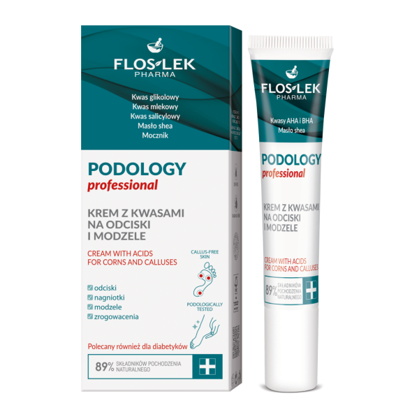 PODOLOGY Professional Крем з кислотами від натоптишів і мозолів 15 ml - Floslek