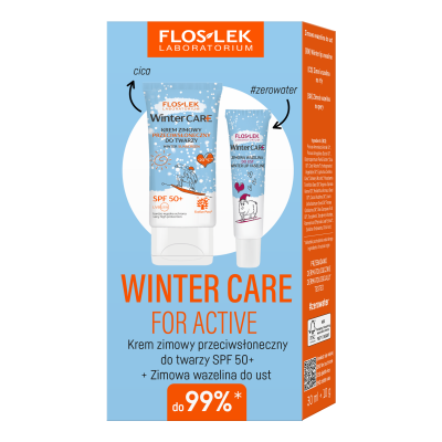 Winter Care FOR ACTIVE set (Winter sunscreen SPF50+ and winter lip balm) - Floslek
