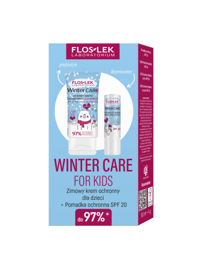 Zestaw WINTER CARE FOR KIDS (imowy krem ochronny dla dzieci + pomadka do ust SPF 20 - Floslek