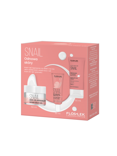 スネイル スキン・リニューアル・キット（リペアリングクリーム・ジェル＋アイクリーム＆リップクリーム＋ハンドクリーム） - Floslek