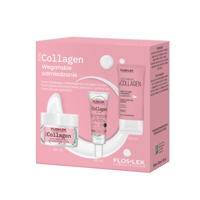 Веганський набір для омолодження PhytoCOLLAGEN (Зволожуючий крем + Крем для очей проти зморшок + Крем для рук) - Floslek
