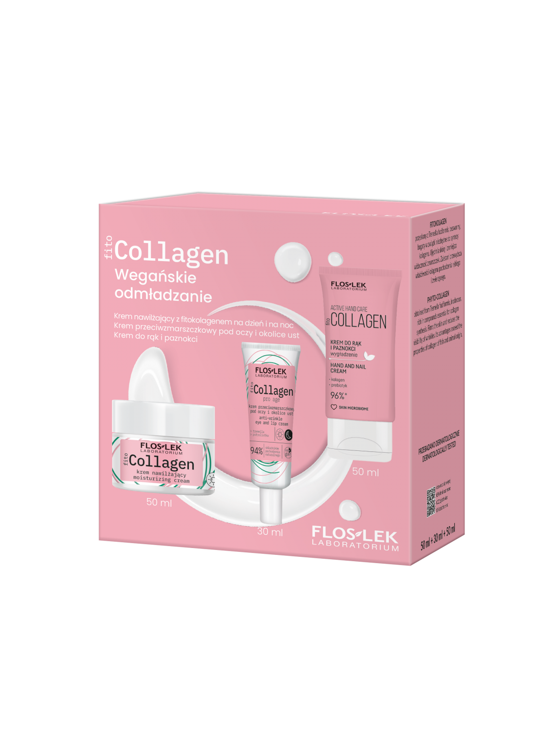 PhytoCOLLAGEN Vegan Rejuvenation Kit (Moisturizing cream + Anti-wrinkle eye cream + Hand cream) - Floslek