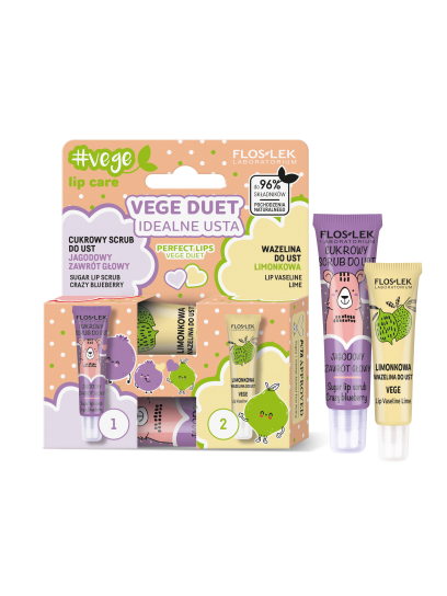 vege lip care VEGE DUET Idealne usta (scrub jagodowy + wazelina limonkowa) - Floslek