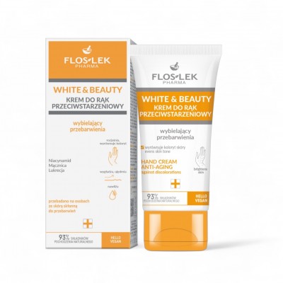 WHITE and BEAUTY Krem do rąk przeciwstarzeniowy wybielający przebarwienia 45ml - Floslek