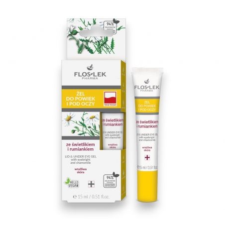 Żel do powiek i pod oczy ze świetlikiem i rumiankiem wrażliwa skóra FLOSLEK 15ml