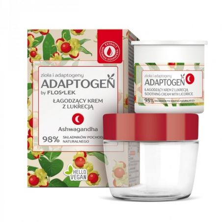 ADAPTOGEN Łagodzący krem z lukrecją na noc - EKO zestaw 50 ml - Floslek