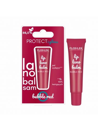 LIP CARE lanobalsam do ust BUBBLE RED 12 g - Floslek