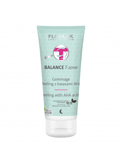 Peeling Gommage BALANCE T-zone do twarzy oczyszczający z kwasami AHA wygładzający na noc FLOSLEK 125g
