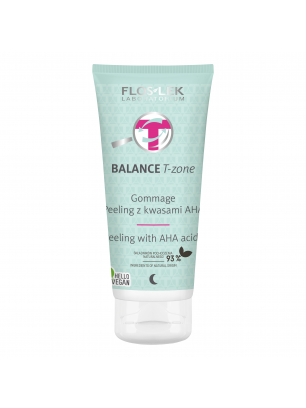Gommage BALANCE T-zone facial cleansing scrub with AHA acids smoothing night peeling FLOSLEK 125g