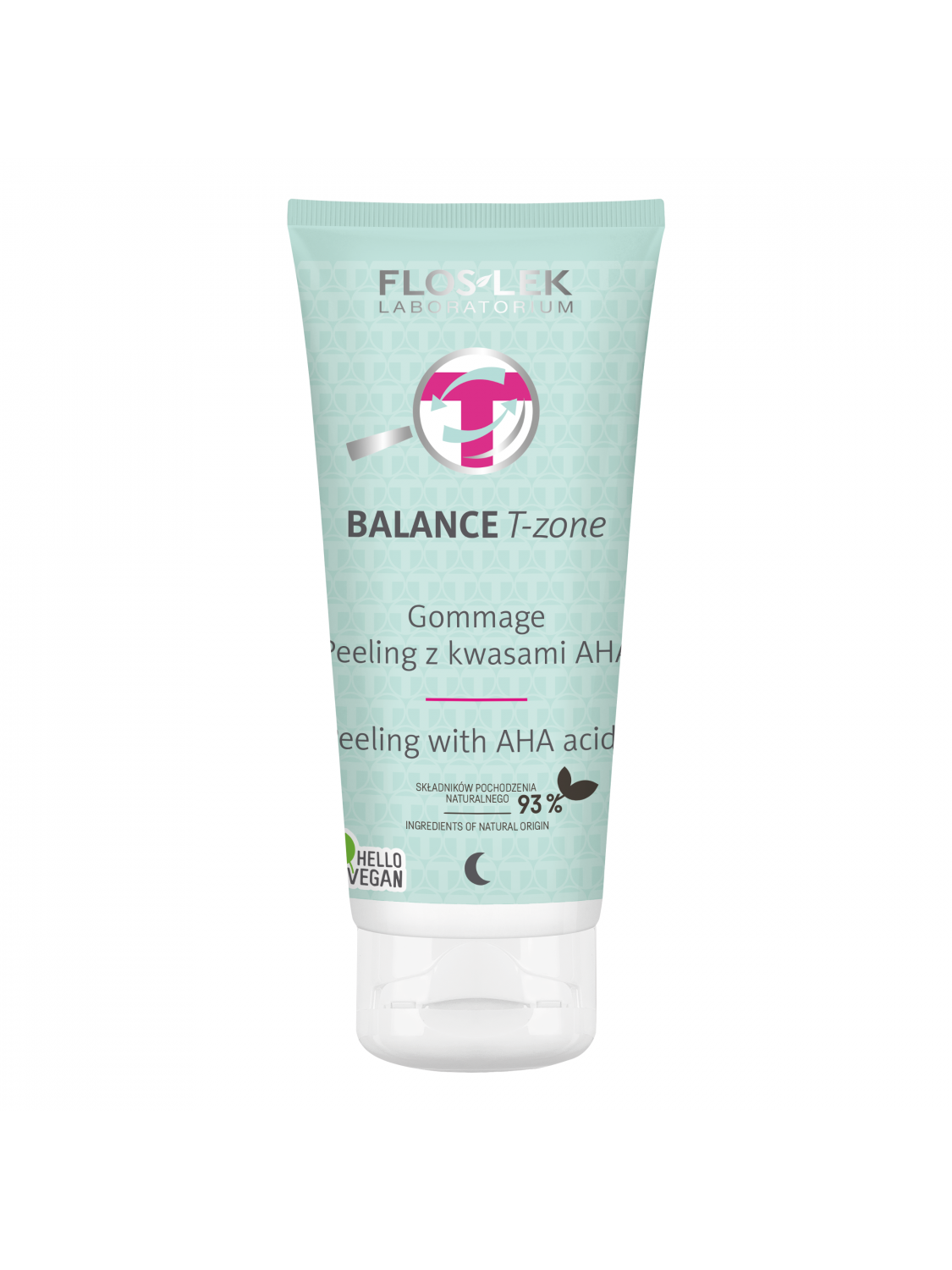 Peeling Gommage BALANCE T-zone do twarzy oczyszczający z kwasami AHA wygładzający na noc FLOSLEK 125g