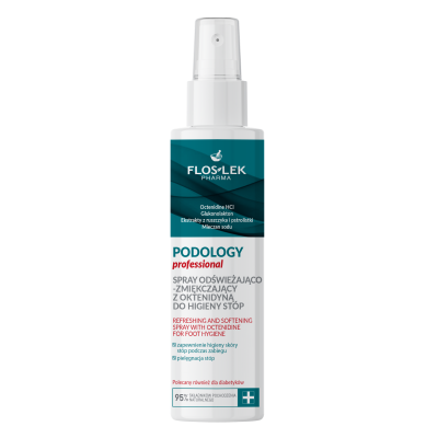 Spray odświeżająco-zmiękczający z oktenidyną do higieny stóp 225 ml- Floslek PODOLOGY Professional