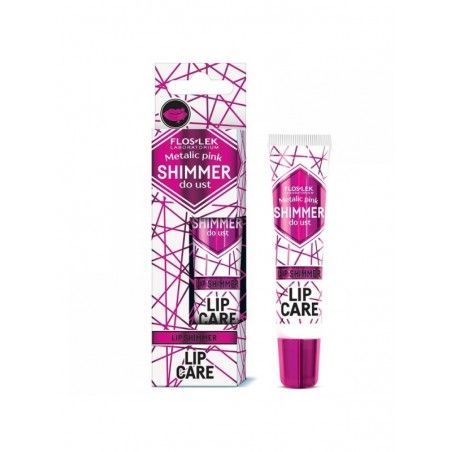 Lip Gloss Metallic Pink Floslek Lip Care feuchtigkeitsspendender Lipgloss