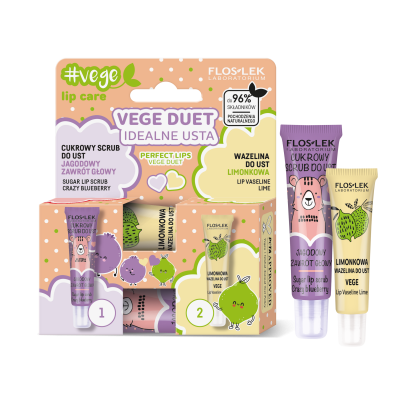 vege lip care VEGE DUET Perfect lips (berry scrub + lime petroleum jelly) - Floslek