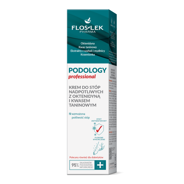 オクテニジン・タンニン酸配合 足の多汗症用クリーム 60ml - Floslek PODOLOGY Professional