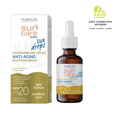 SUN CARE Derma SUN DROPS Багатофункціональна антивікова сироватка SPF 20 30мл - Floslek