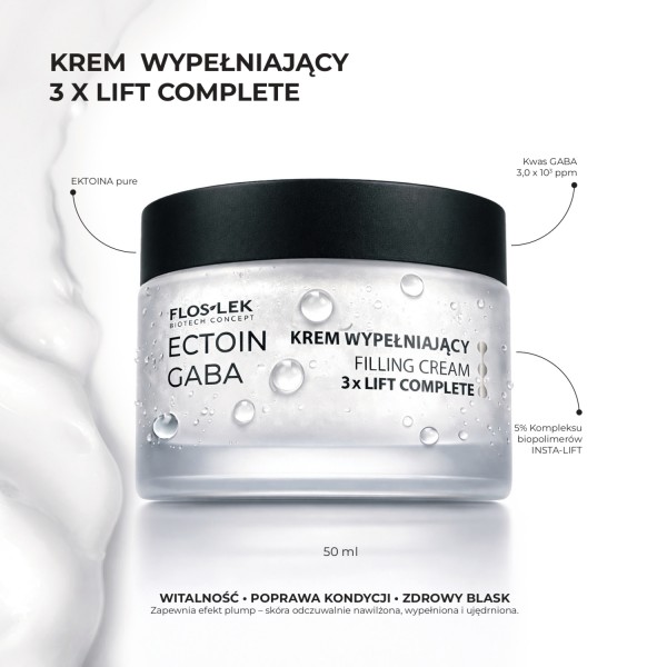 3× LIFT COMPLETE Vyplňující krém na obličej 50 ml ECTOIN GABA - Floslek
