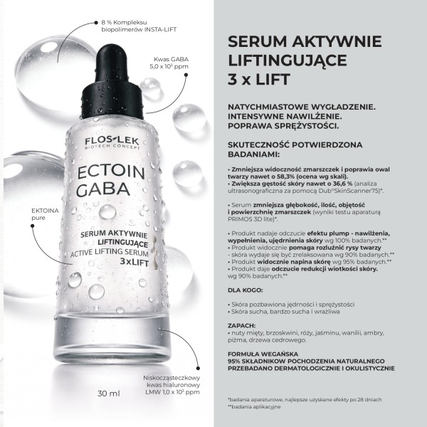 Aktivní liftingové sérum 3× LIFT 30 ml ECTOIN GABA - Floslek