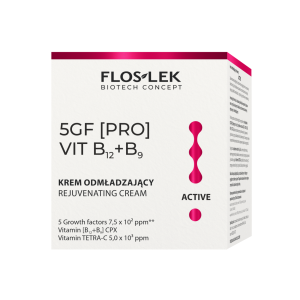 Омолоджуючий крем для обличчя ACTIVE 50 мл 5GF [PRO] VIT B12+B9 - Floslek