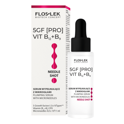 Vyplňující sérum s mikrojehlami na obličej NEEDLE SHOT 30 ml 5GF [PRO] VIT B12+B9 - Floslek