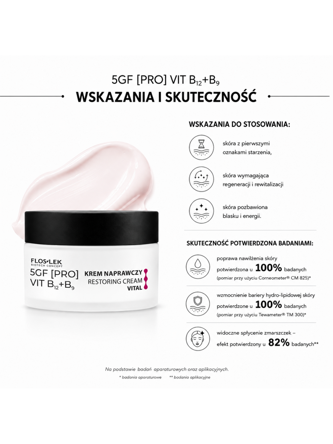 Krem naprawczy do twarzy VITAL 50 ml 5GF [PRO] VIT B12+B9 - Floslek
