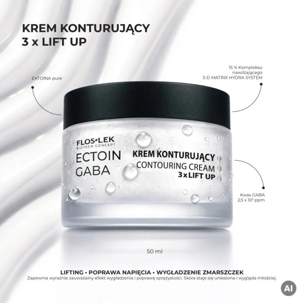 Krem konturujący do twarzy 3× LIFT UP 50 ml ECTOIN GABA - Floslek