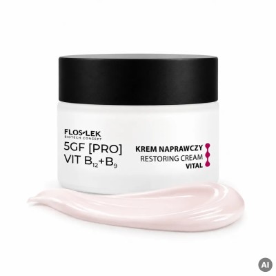 Krem naprawczy do twarzy VITAL 50 ml 5GF [PRO] VIT B12+B9 - Floslek