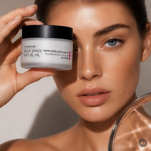 Verjüngende Gesichtscreme ACTIVE 50 ml 5GF [PRO] VIT B12+B9 - Floslek