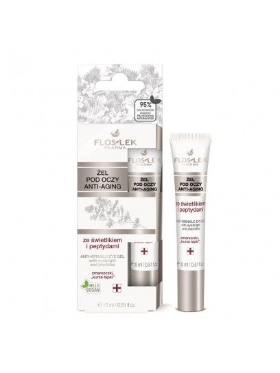 FLOSLEK Żel pod oczy ze świetlikiem z peptydami i kwasem hialuronowym anti-aging