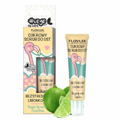 VEGE LIP CARE Bezstresový peeling na rty s limetkovým cukrem FLOSLEK