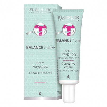 BALANCE T-zone corrective cream with AHA and PHA acids smoothing night cream FLOSLEK 50ml