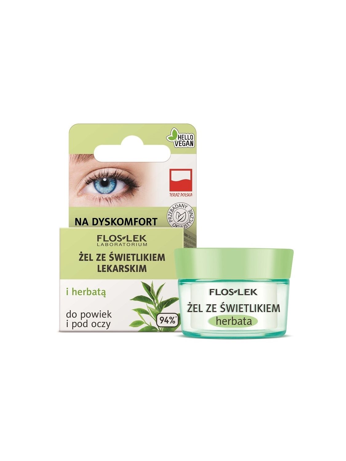 Eyelid and under-eye gel with eyebright and panthenol tea Floslek