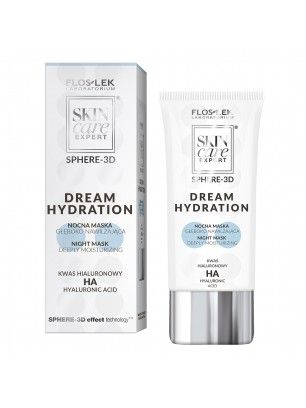 SKIN CARE EXPERT SPHERE-3D DREAM HYDRATION Nocna maska głęboko nawilżająca kwas hialuronowy 50 ml - Floslek