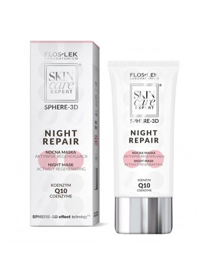 SKIN CARE EXPERT SPHERE-3D NIGHT REPAIR Nocna maska aktywnie regenerująca koenzym Q10 50 ml - Floslek