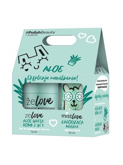 Zestaw ŻELOVE NAWILŻENIE ALOE WATER BOMB 2 W 1 + MISTLOVE ŁAGODZĄCA MGIEŁKA OGÓREK