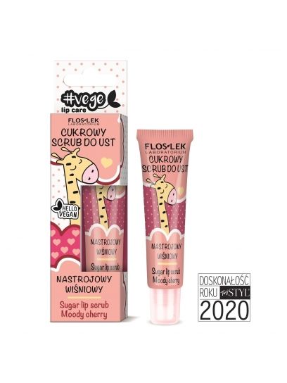 VEGE LIP CARE Cukrowy scrub do ust nastrojowy wiśniowy FLOSLEK
