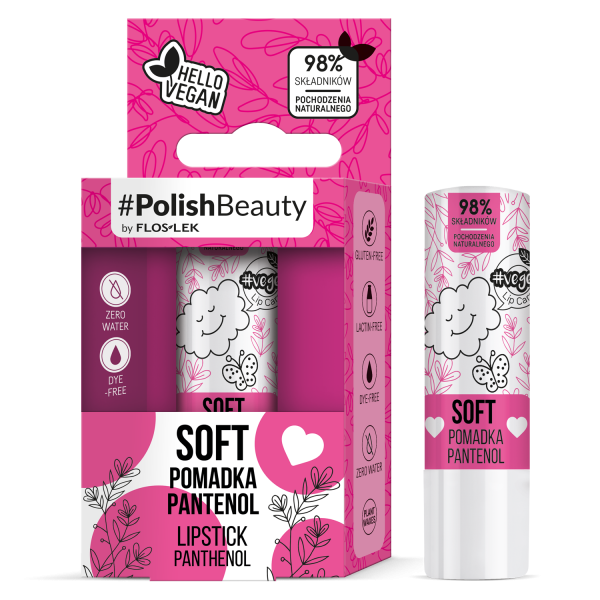 Помада для губ #Vege Lip Care SOFT Lipstick Panthenol - Floslek