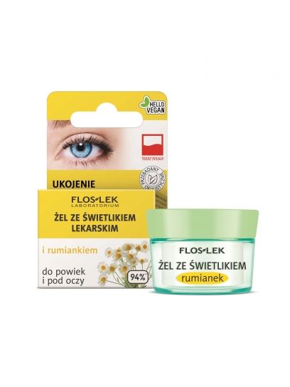 Żel do powiek i pod oczy ze świetlikiem lekarskim i rumiankiem panthenol FLOSLEK