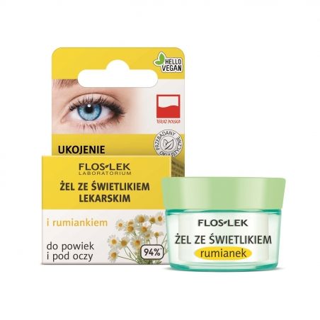 Gel na oční víčka a pod oči se světlíkem lékařským a heřmánkem Panthenol FLOSLEK
