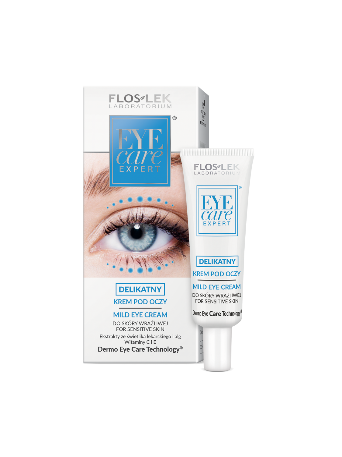Delikatny krem pod oczy ze świetlikiem lekarskim oraz witaminą C+E Floslek Eye Care Expert