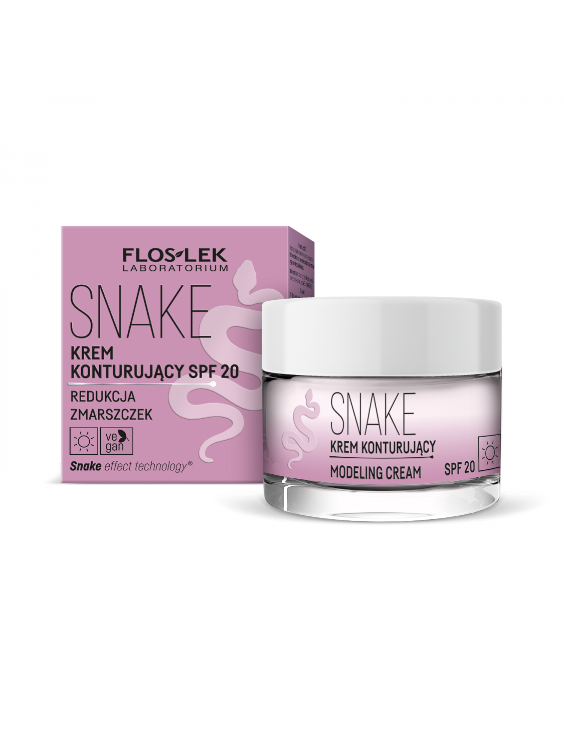 Контурний крем SNAKE з формулою розгладження зморшок SPF20 Floslek Skin care Expert денний крем