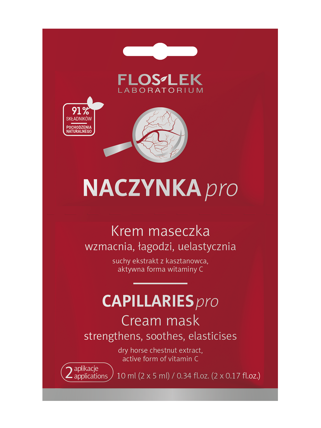 Creme in Form einer nährenden Maske für die Kapillarhaut NACNENKA pro Floslek Sachet 2x5 ml