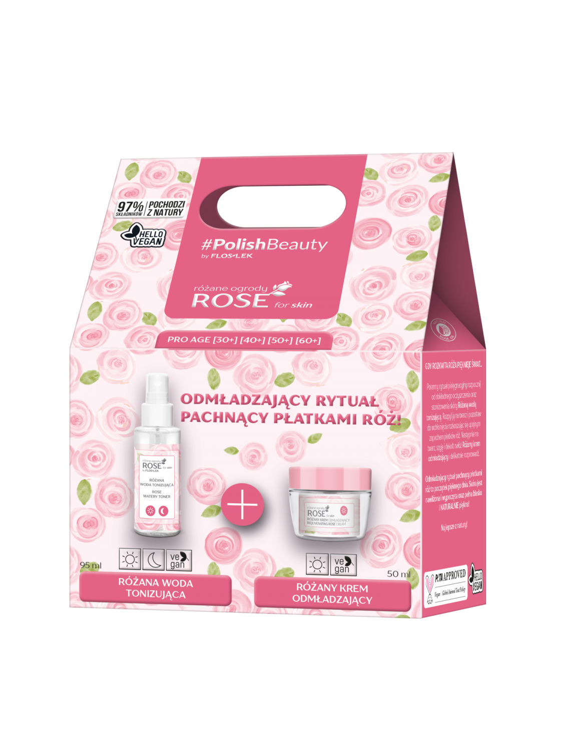 ROSE for skin SET (Rejuvenating rose cream + Watery rose toner) - Floslek