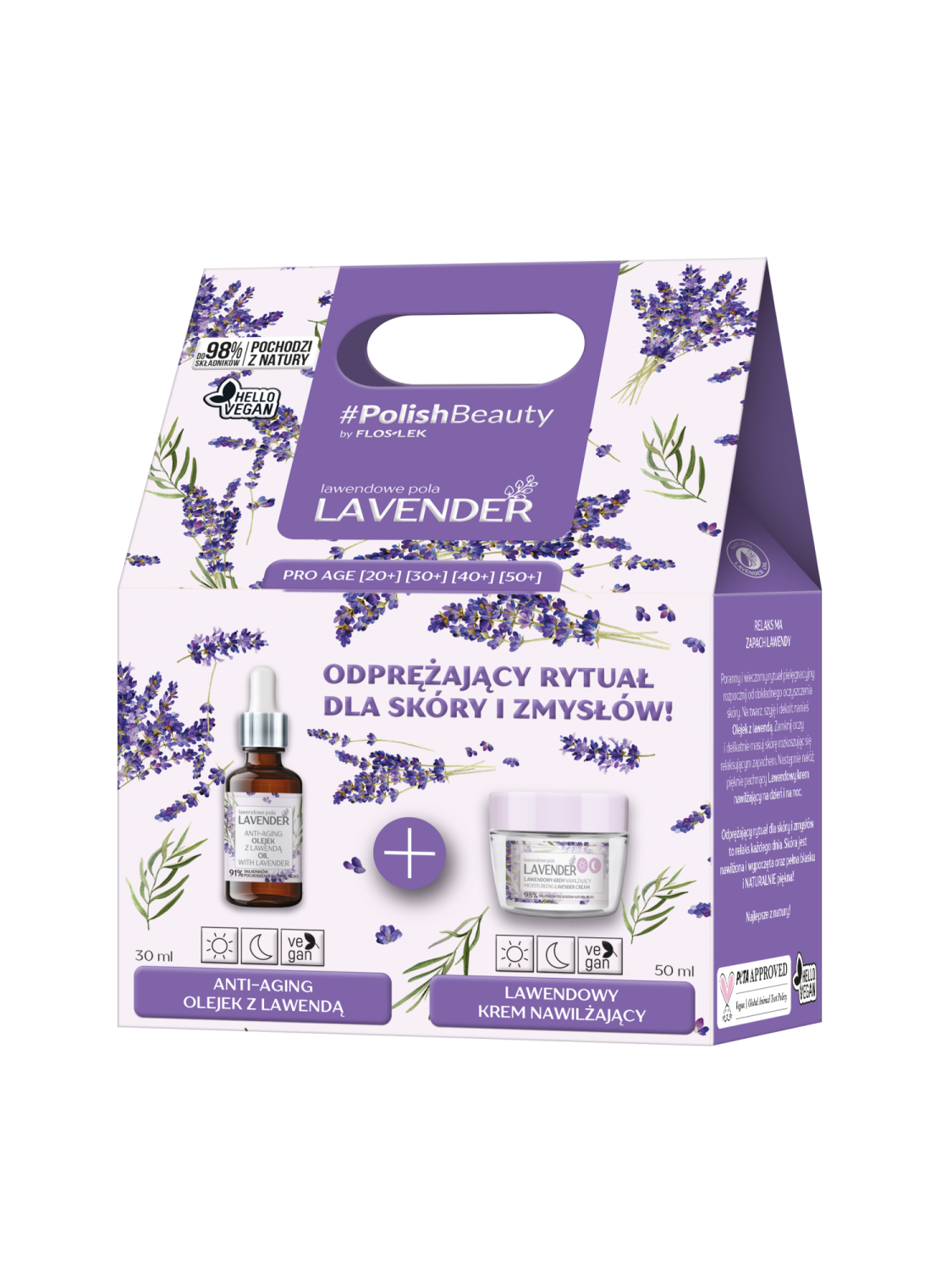 LAVENDER (Feuchtigkeitsspendende Creme mit Lavendel + ANTI-AGING Lavendelöl) - Floslek