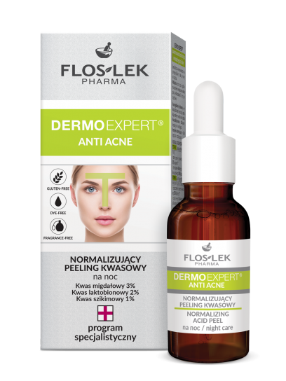 Peeling kwasowy ANTI ACNE normalizujący na noc FLOSLEK 30ml