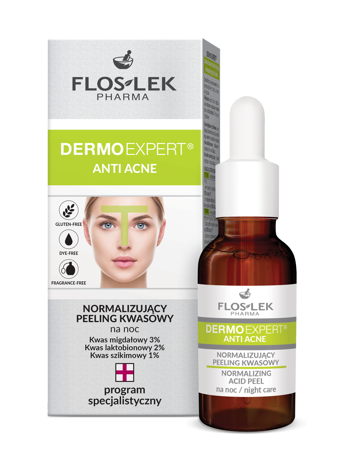 ANTI ACNE normalizing night acid peeling FLOSLEK 30ml