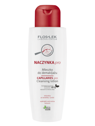 Ніжне молочко для зняття макіяжу NACZYNKA pro 200мл для капілярної шкіри з екстрактом арніки та троянди Floslek
