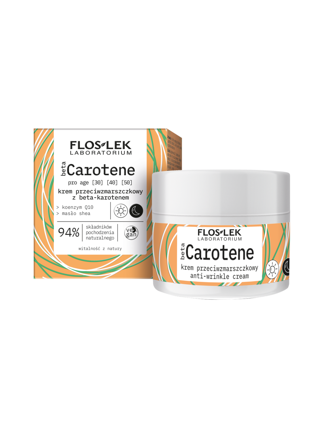 βカロテン・プロエイジ アンチリンクル クリーム βカロテン配合 昼用・夜用 50ml - Floslek